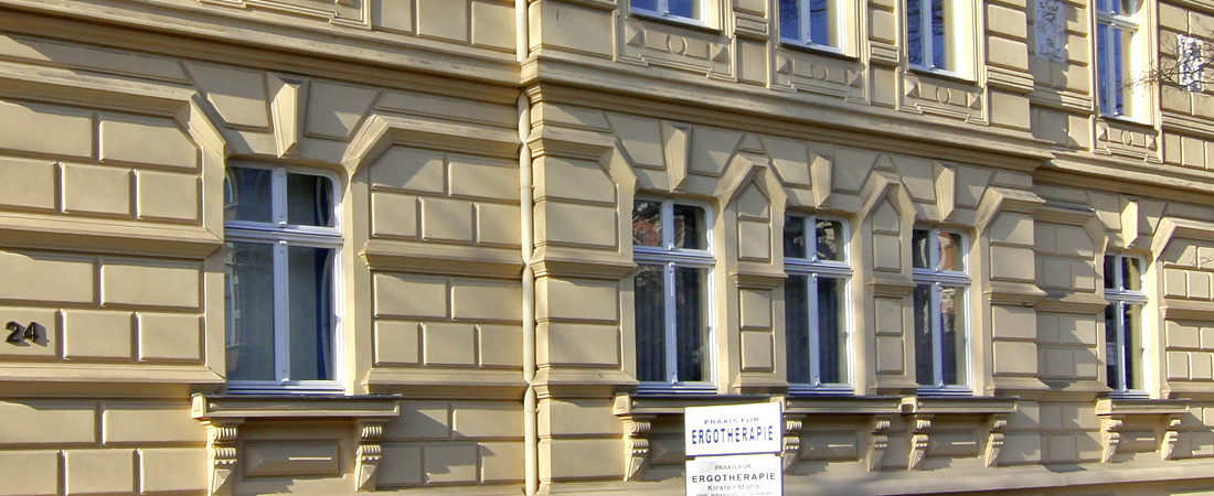 Bildausschnitt der Außenfassade der Praxis für Ergotherapie Mahn in Altenburg Bildausschnitt der Außenfassade der Praxis für Ergotherapie Mahn in Altenburg
